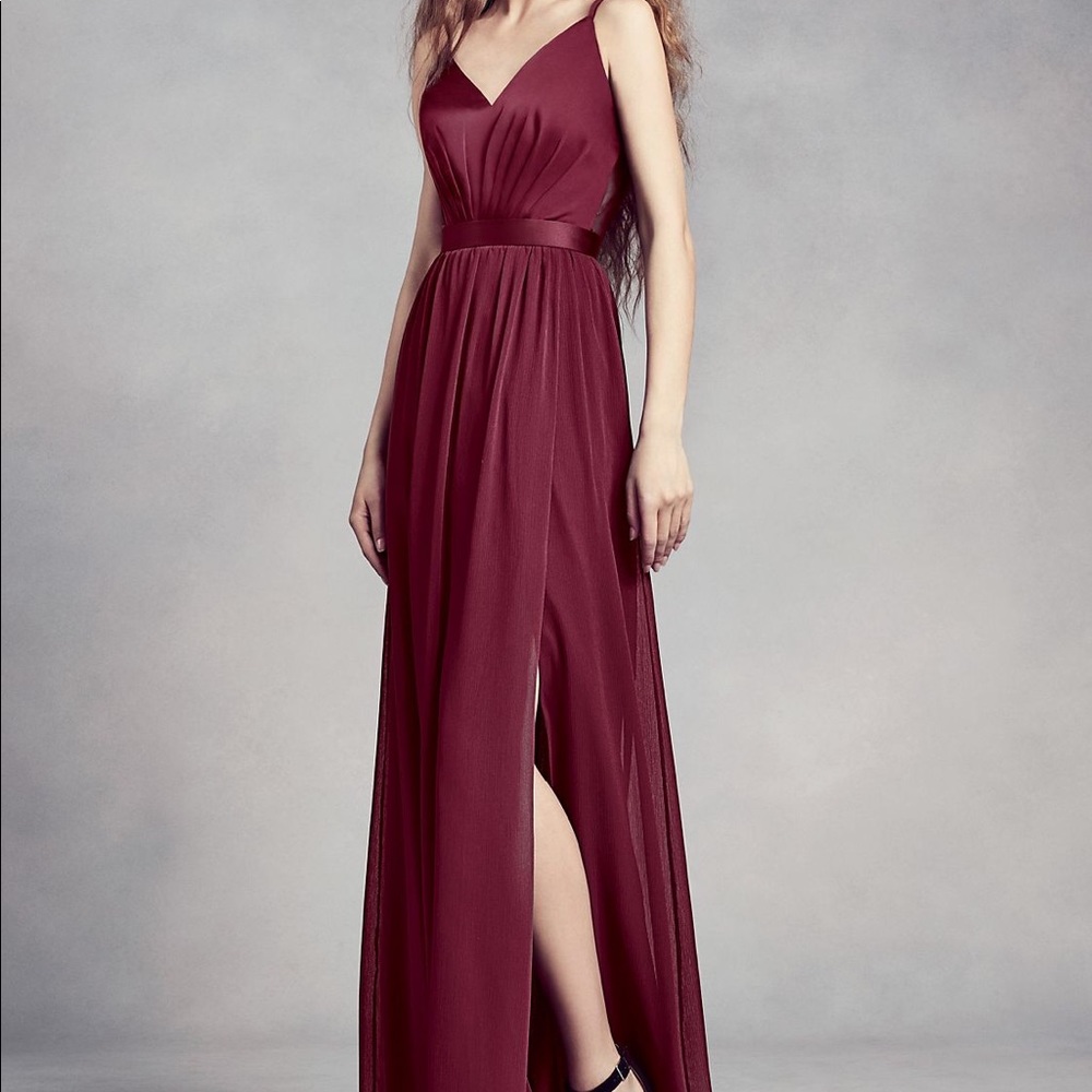 Vera Wang charmeuse and chiffon bridesmaid dress
